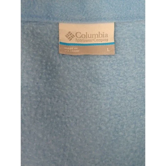 Columbia Women L Light Blue Fleece Full Zip Jacket Cozy Warm Pockets - Picture 7 of 13